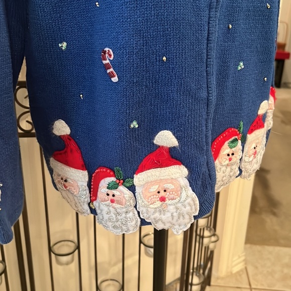 Christmas embroidered zipper front sweater - Picture 5 of 5